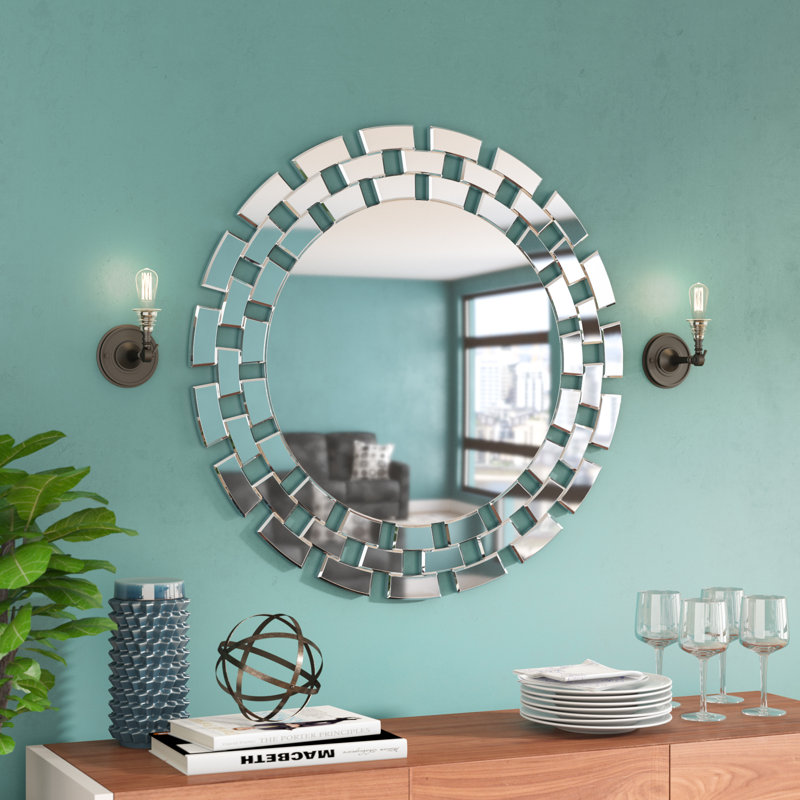 Brayden Studio Round Glass Wall Mirror & Reviews Wayfair